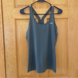 Under Armour Grey Racerback Athletic Tank Top - Small